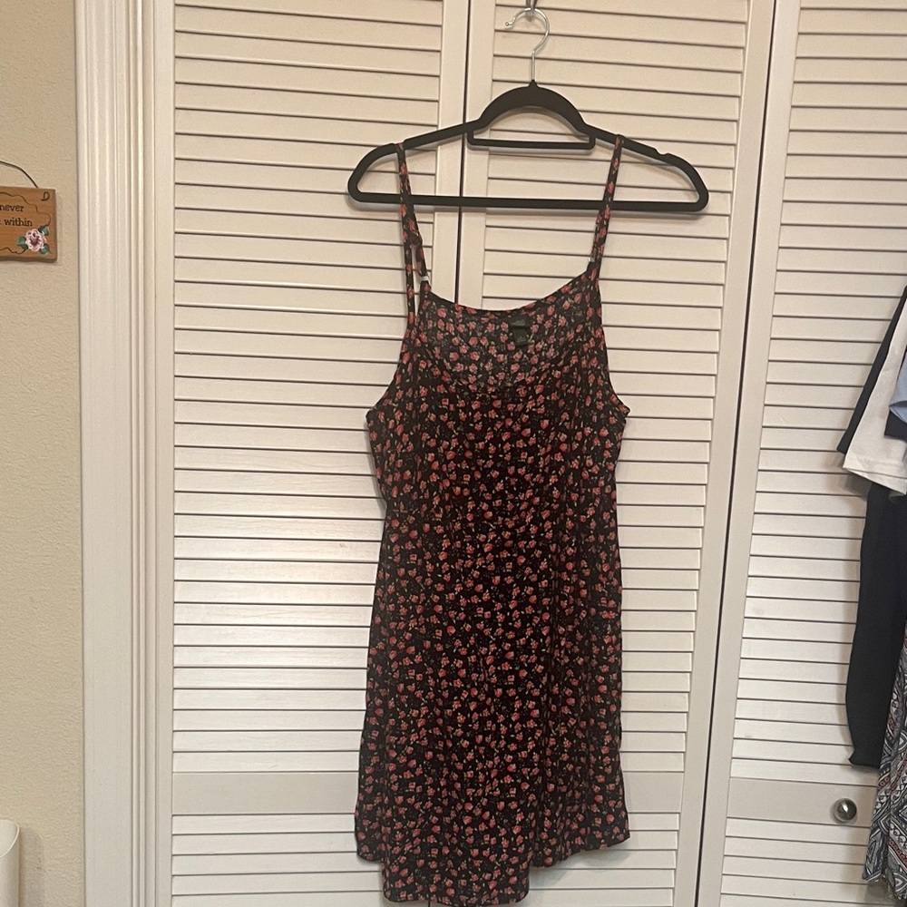 Wild Fable Black and Pink Floral Mini Dress